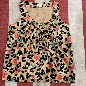Kate Spade Celesta Leopard Silk Blouse